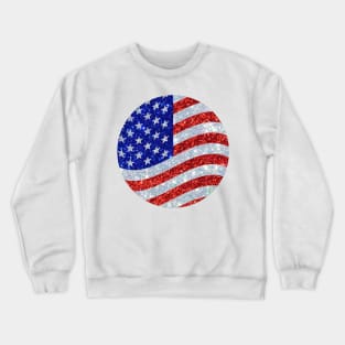 USA Flag Glitter Crewneck Sweatshirt